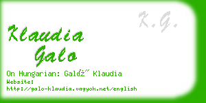 klaudia galo business card